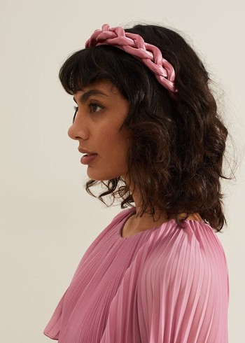 Phase Eight Satin Plaited Hats Pink USA | 9485276-QR